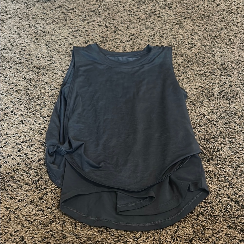 Athleta Blue Sleeveless Muscle Tee Tank Top